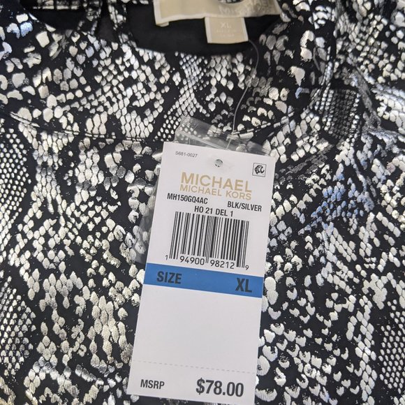 Michael Kors Metallic Python Snake Top - XL - Picture 6 of 6